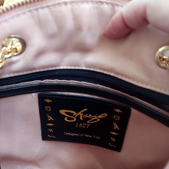 Sharif Holographic Floral Embroidered Quilted Metallic Leather Women's Bag - Picture 7 of 15